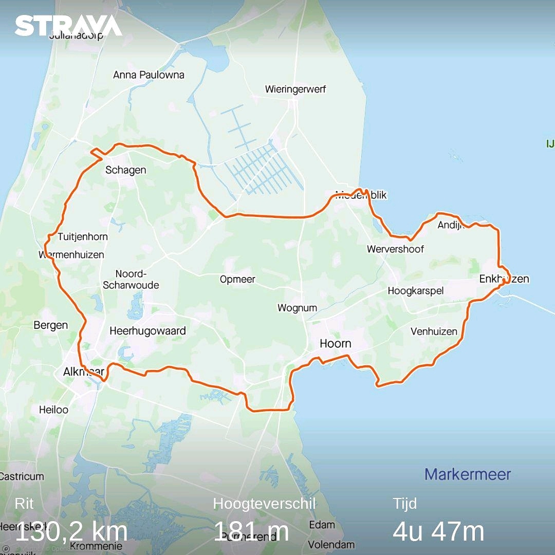Route over de Westfriese Omringdijk